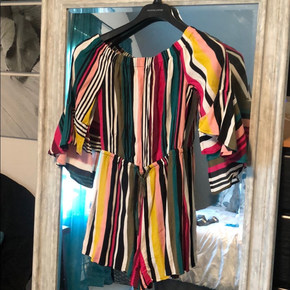 Express Multi-Color Striped Romper